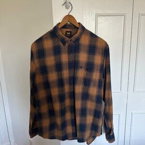 Lee Men's Flannel Button-Down Shirt Size Medium 100% Organic Cotton